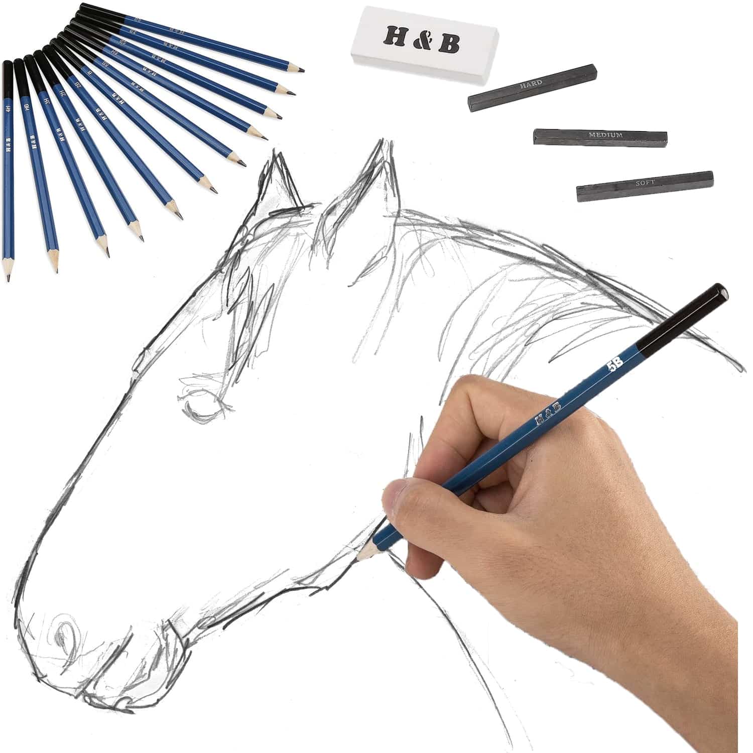 Kit De Dessin Professionnel Crayon Fusain Pour Croquis