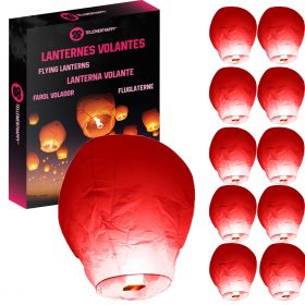 pour Noël Stecto 5Pcs Lanternes Volantes Chinoises lanternes en papier volantes ignifuges Lanterne céleste biodégradable écologique souhaitant des lanternes fêtes mariages 